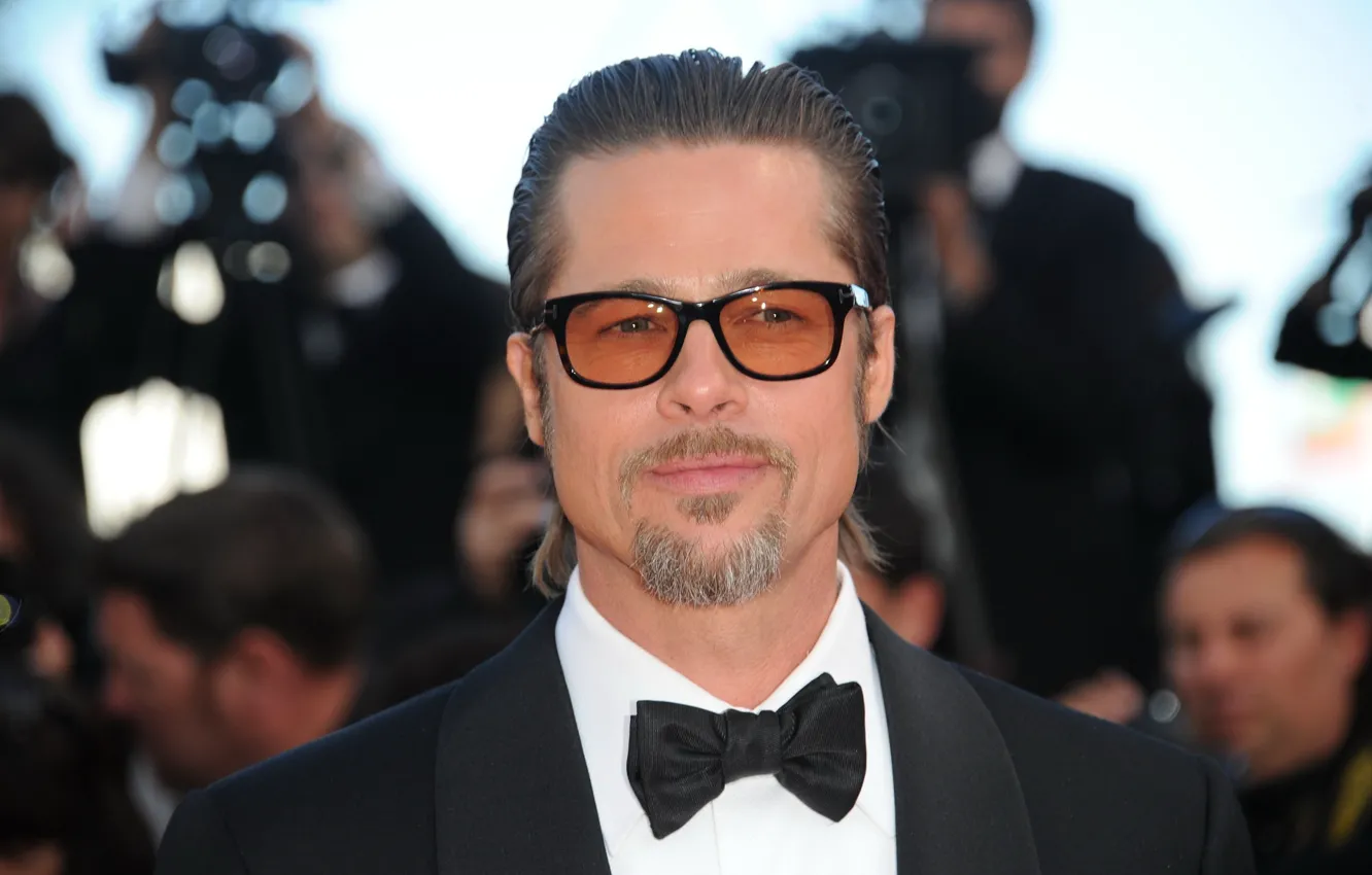 Photo wallpaper glasses, Brad Pitt, actor, Brad Pitt, beard