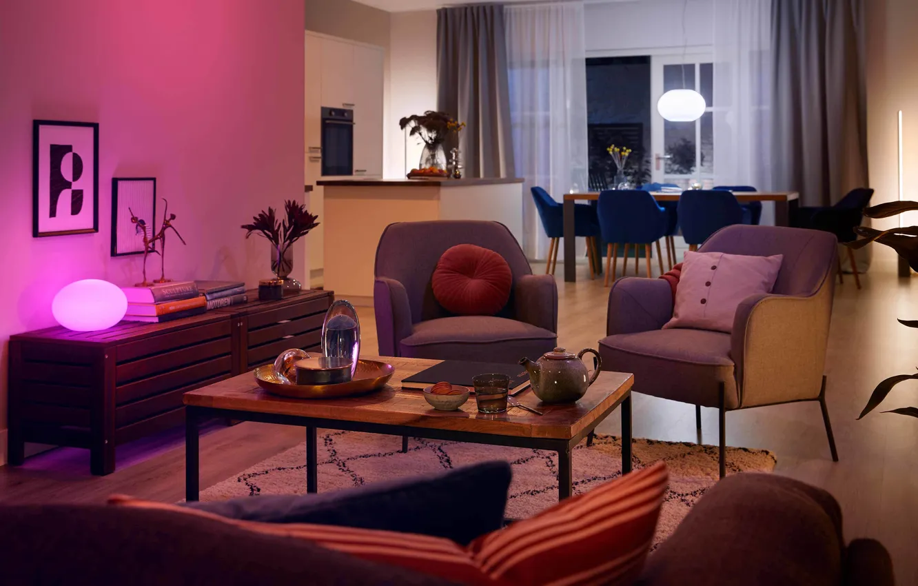 Photo wallpaper design, style, relax, interior, chair, kitchen, sofa, living room