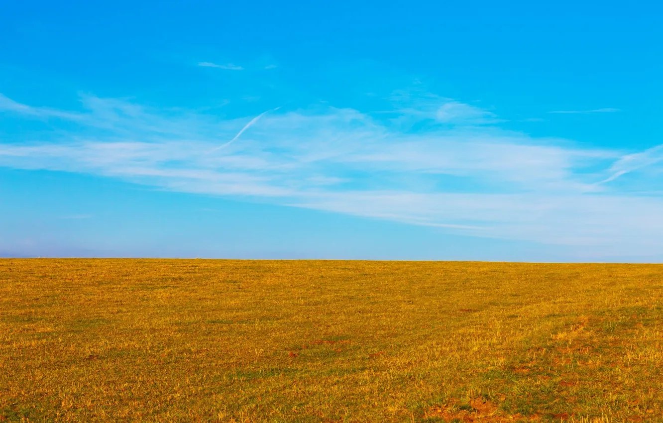 Photo wallpaper field, the sky, clouds, landscape, nature, horizon, sky, field