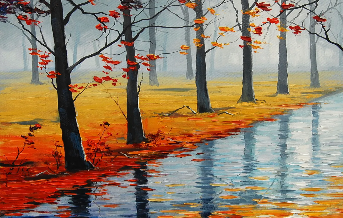 Photo wallpaper figure, art, ARTSAUS, WAT AUTUMN ROAD