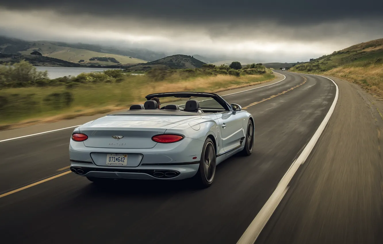 Photo wallpaper Bentley, back, convertible, 2019, Continental GT V8 Convertible