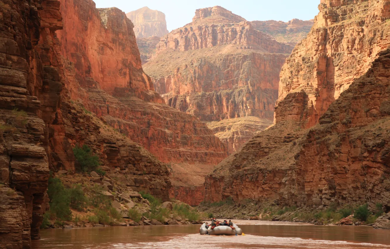 Photo wallpaper river, Grand Canyon, boat, rafting