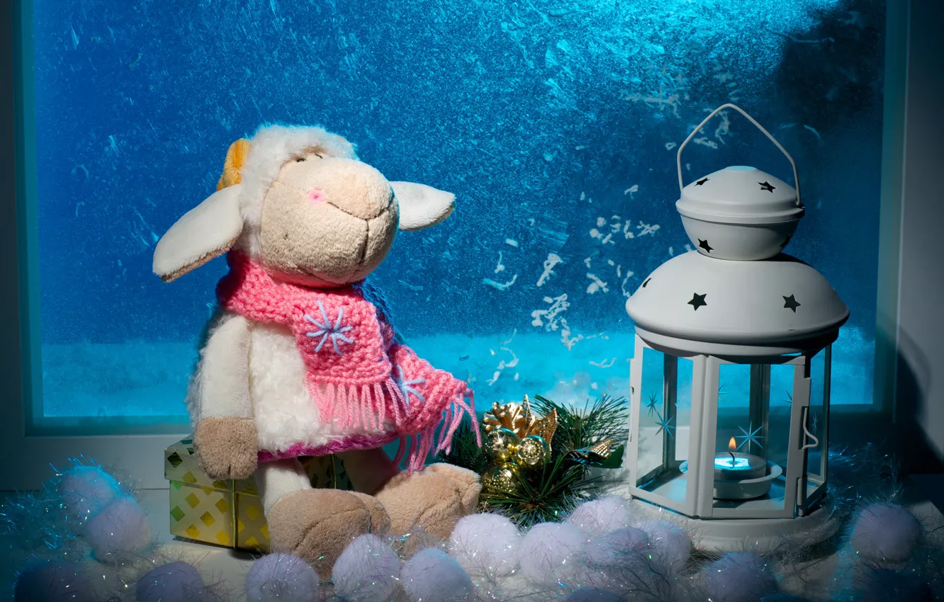 Photo wallpaper decoration, new year, sheep, New Year, sheep, Happy, 2015