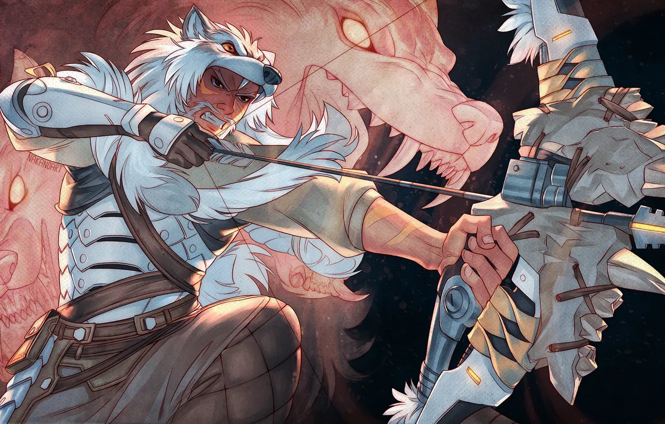 Photo wallpaper bow, arrows, art, Archer, Hanzo, Overwatch, okami hanzo