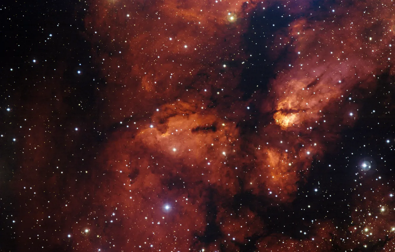 Photo wallpaper space, stars, nebula, star cluster, GUM 22, RCW 38