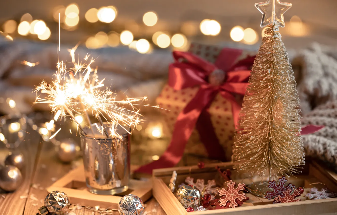 Photo wallpaper decoration, new year, Christmas, Christmas, vintage, winter, New Year, decoration