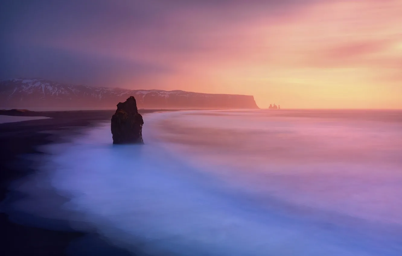 Photo wallpaper sea, light, the ocean, rocks, morning, excerpt