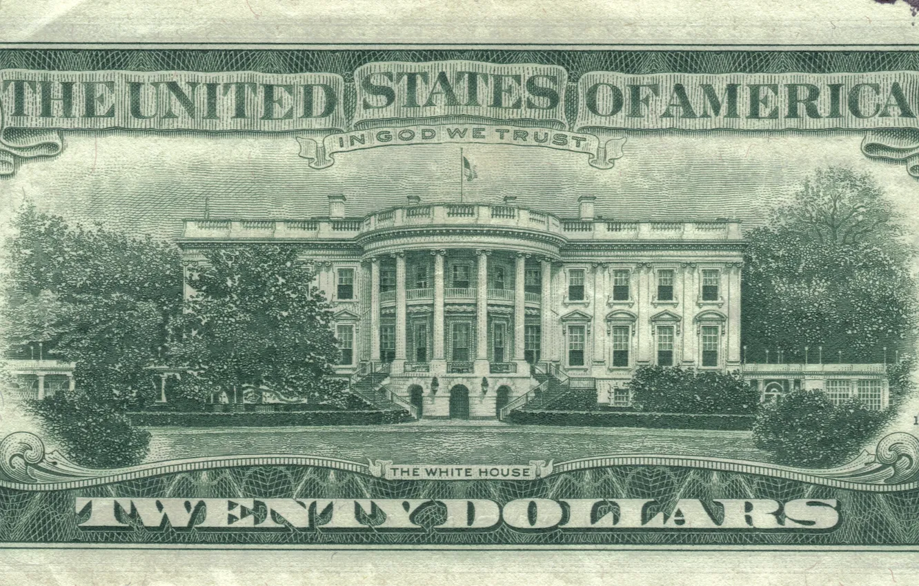 Photo wallpaper green, america, states, money, god, united, twenty, The white house