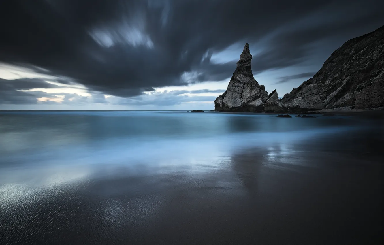 Photo wallpaper sea, rocks, shore, Portugal, Ursa Beach - PNSC Cascais