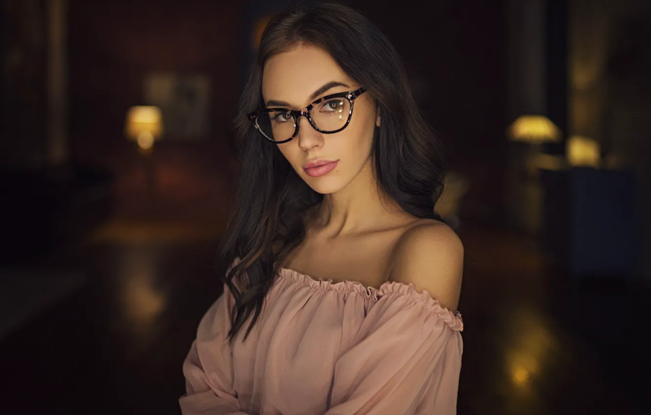 Photo wallpaper girl, hair, glasses, Sergey Fat, Sergey Zhirnov, Viktoriya Sheremetyeva