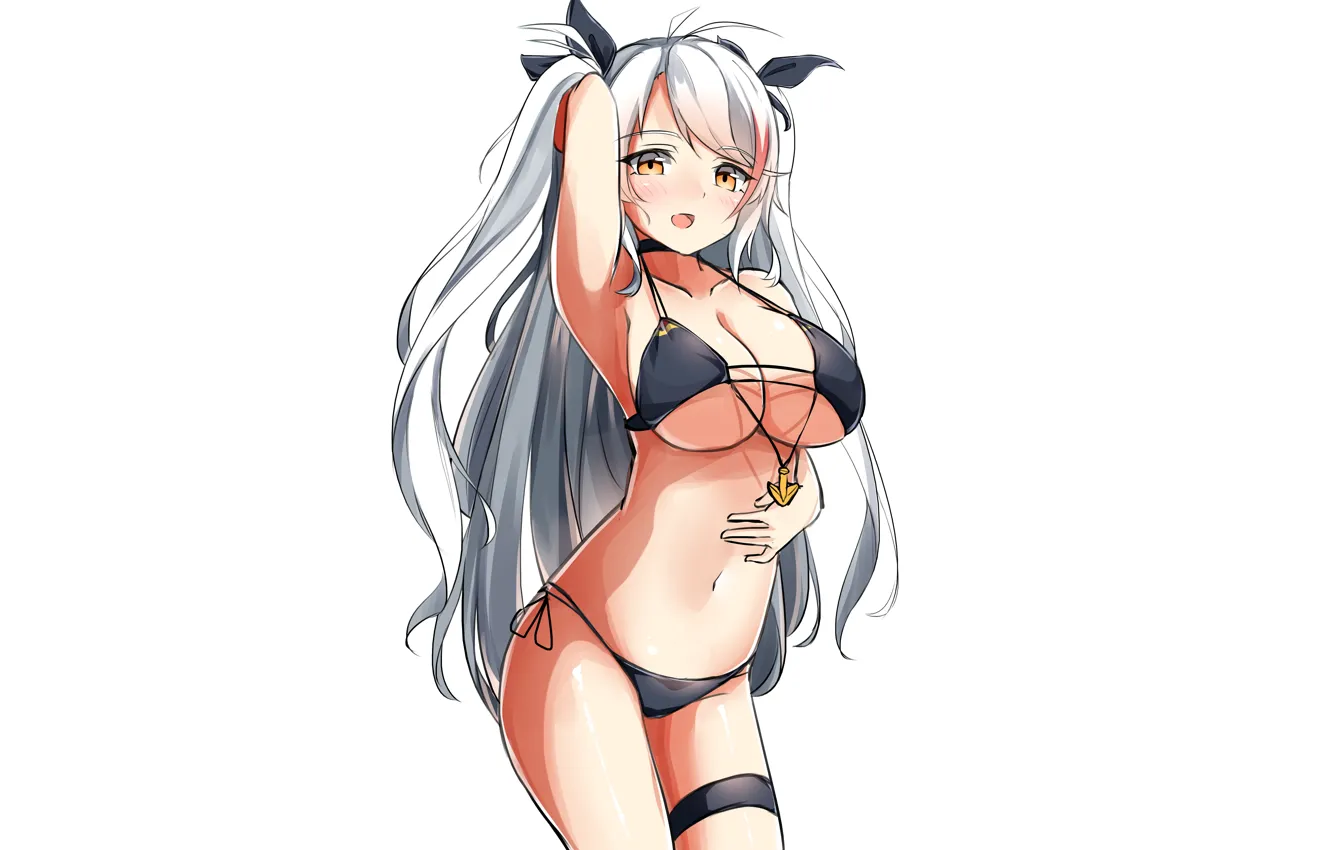 Photo wallpaper girl, sexy, cleavage, long hair, boobs, anime, beautiful, pretty