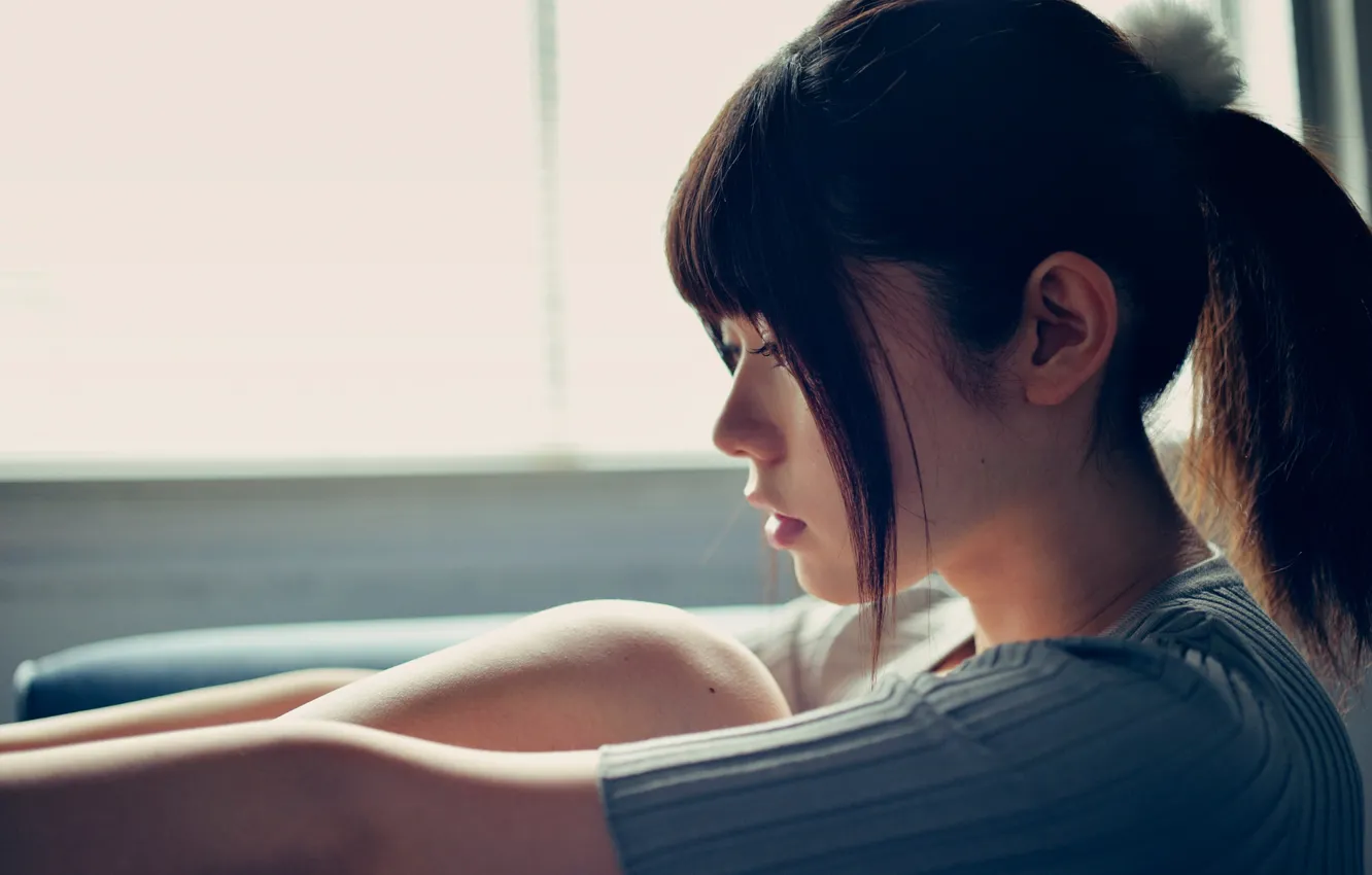 Photo wallpaper sadness, look, profile, Japan, May Usami