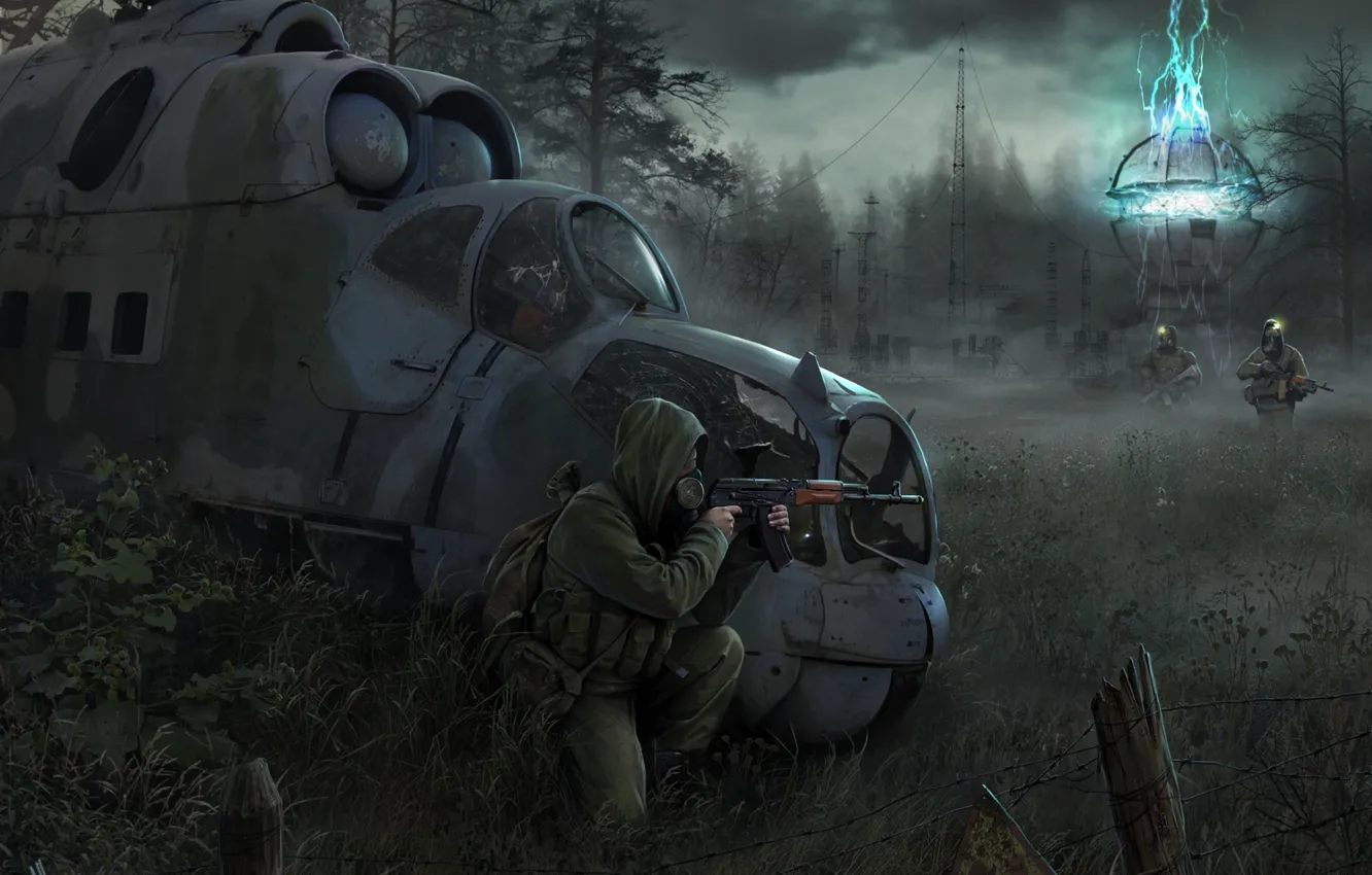 Photo wallpaper Antena, helicopter, Stalker, Stalker, Mi-24