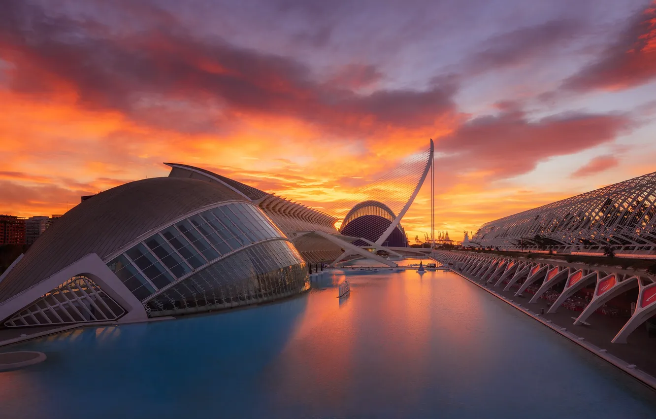 Photo wallpaper sunset, the city, Valencia