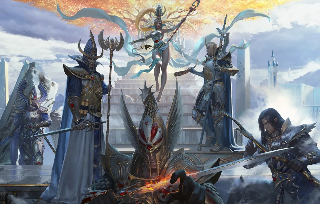 Wallpaper Warhammer, Age of Sigmar, high elves for mobile and