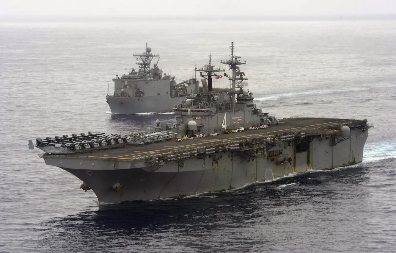 Photo wallpaper weapons, ship, amphibious assault ship, USS Boxer (LHD 4)