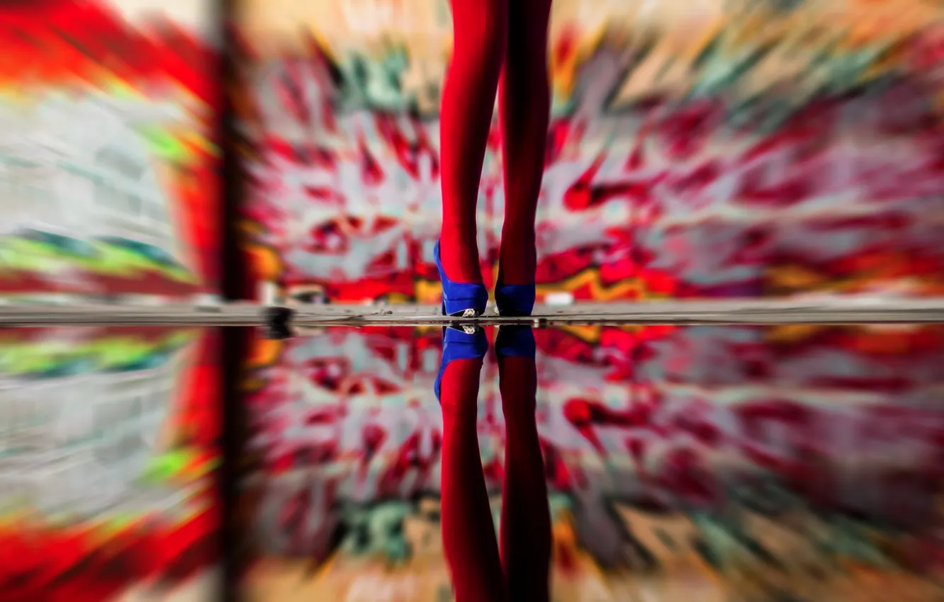 Photo wallpaper girl, feet, otrozhenie