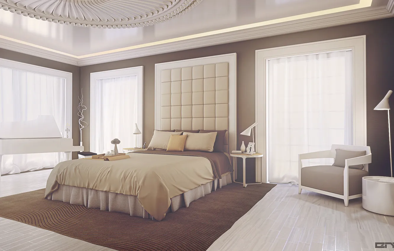 Photo wallpaper light, furniture, the room, furnished, Bedroom design