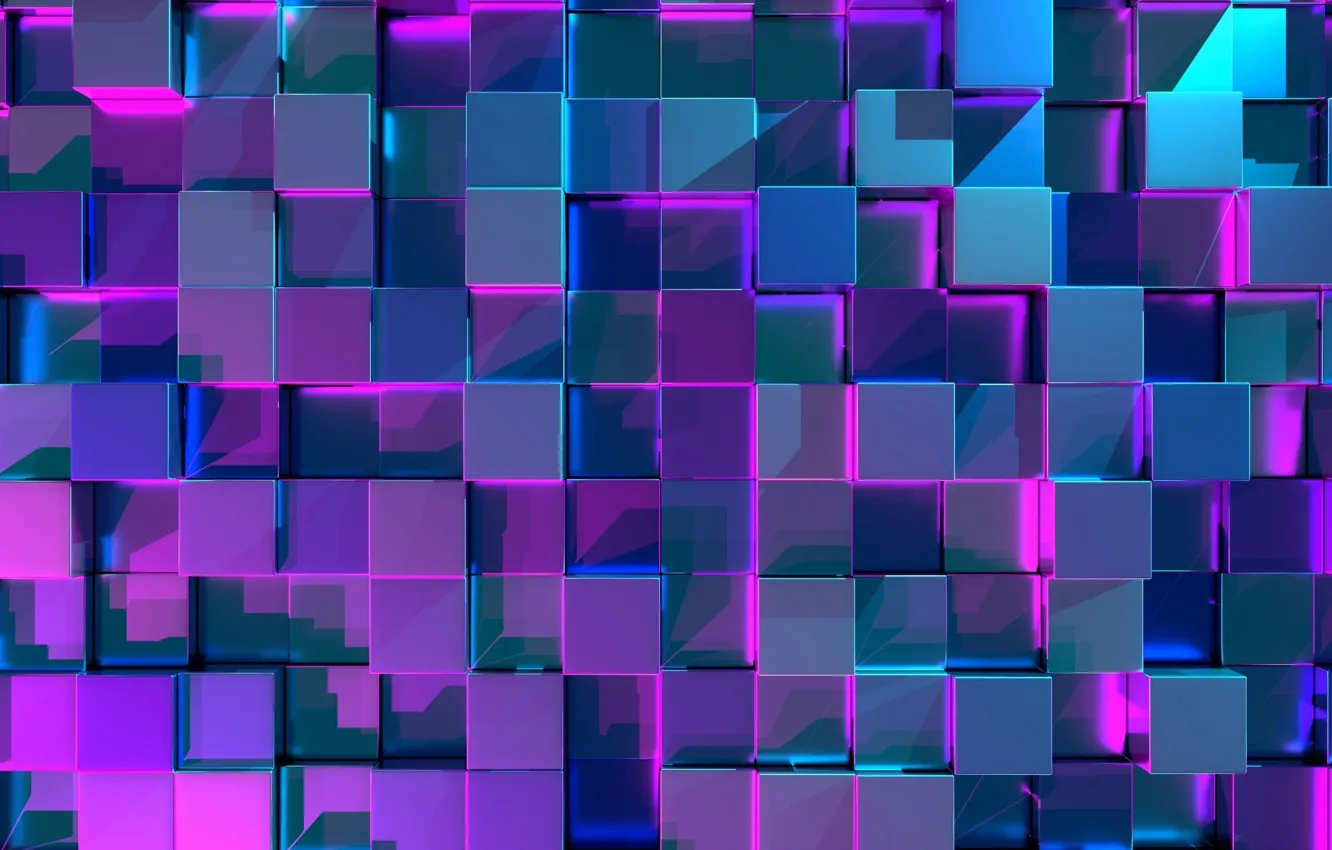 Photo wallpaper abstraction, squares, the volume