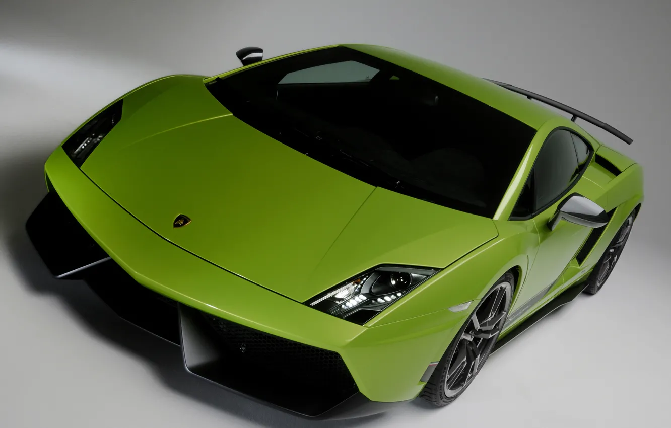 Photo wallpaper car, green, Lamborghini, Superleggera, Gallardo, front, LP570-4