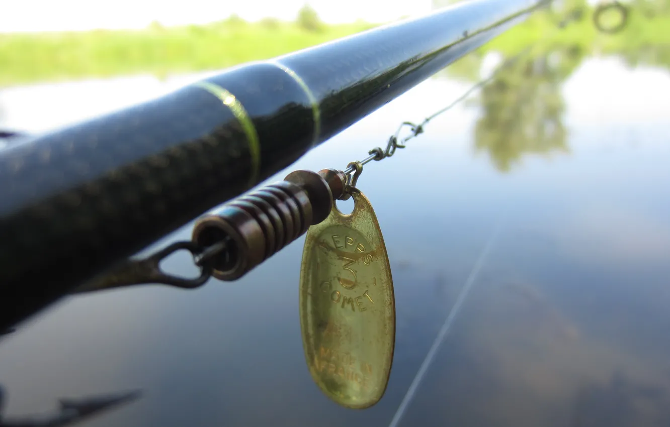 Photo wallpaper nature, river, fishing, baubles, SPINNING, Mepps