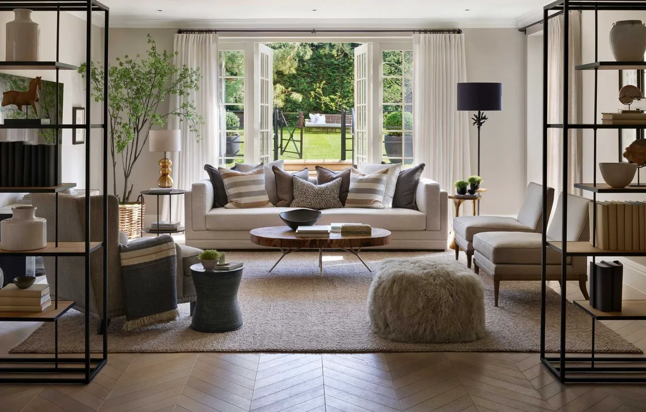 Photo wallpaper design, style, room, interior, the scenery, living room, upholstered furniture, rack