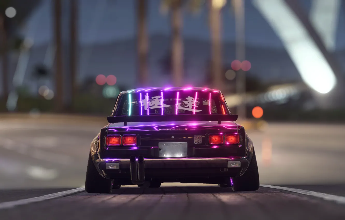 Photo wallpaper machine, rendering, the game, GT-R, skyline, nfs, Nissan Skyline, Concept Art