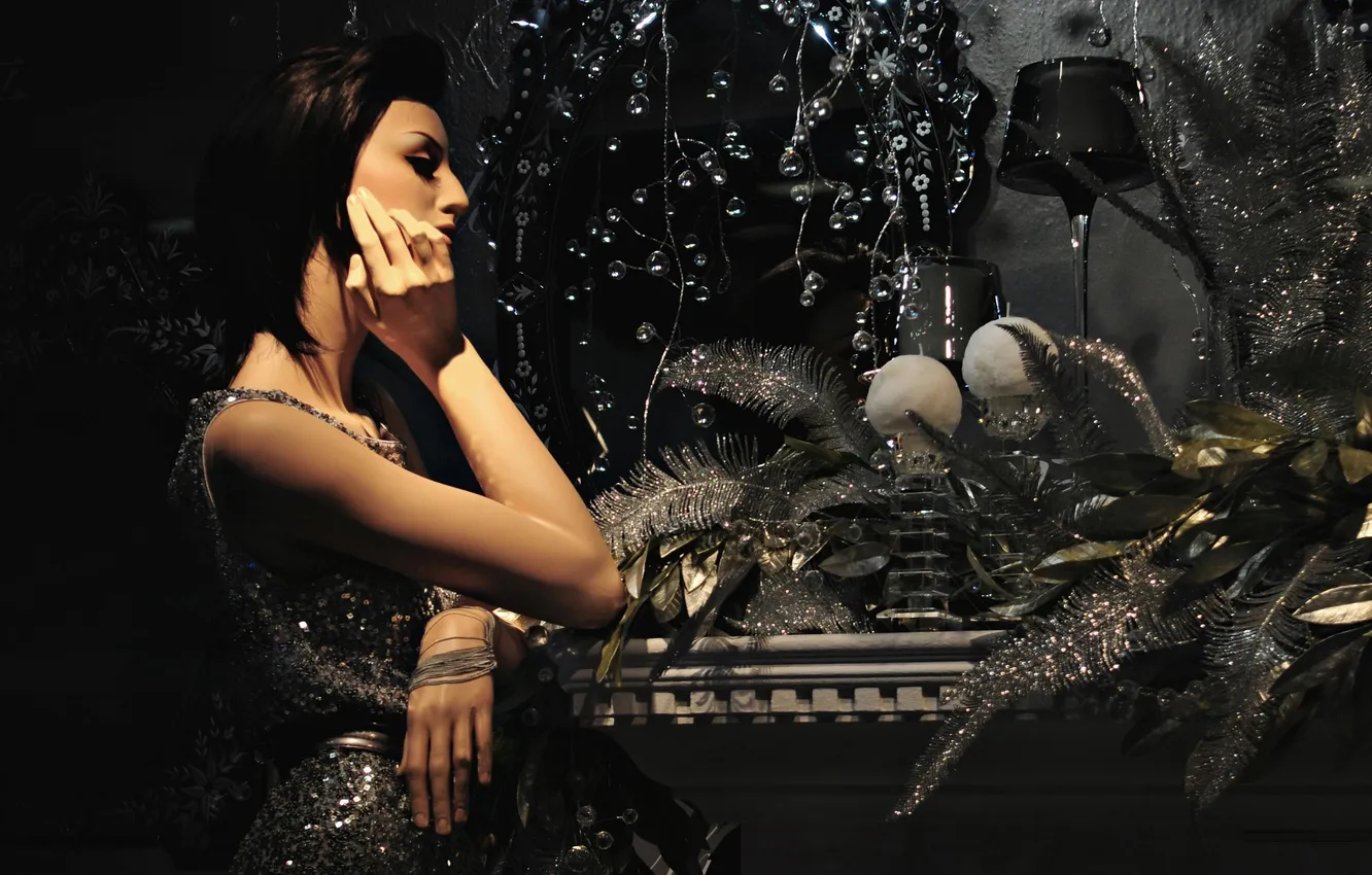 Photo wallpaper girl, style, black, model, Entourage