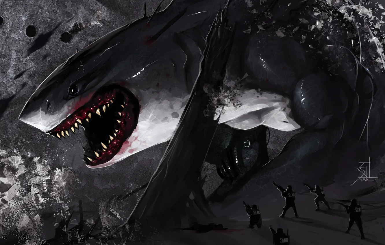 Photo wallpaper shark, art, SWAT, by TheRisingSoul, Shark Attack