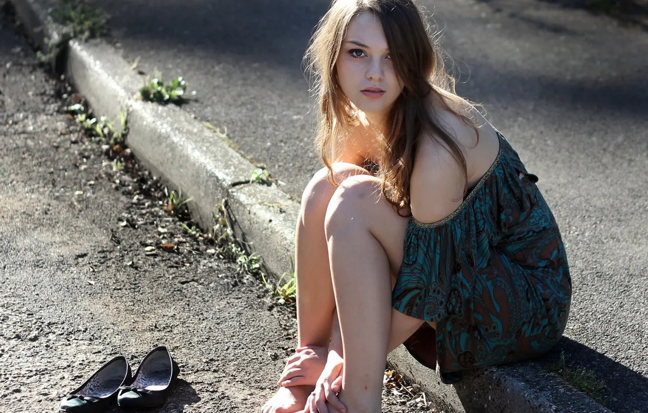 Photo wallpaper girl, mood, street