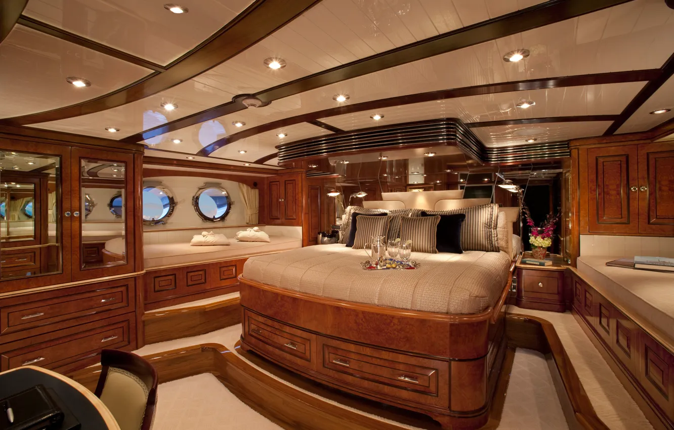 Photo wallpaper design, style, interior, yacht, Suite, cabin