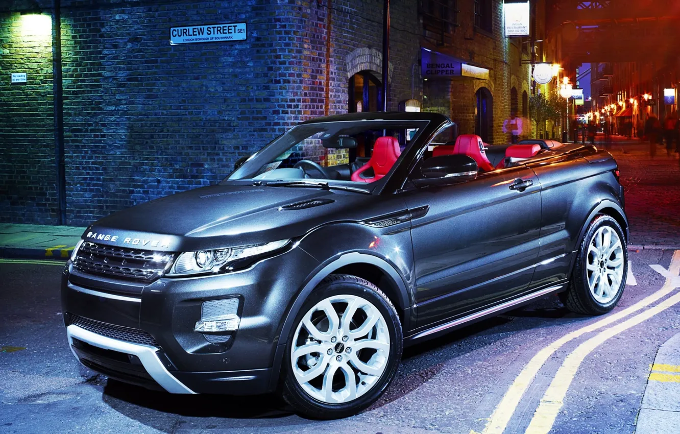 Photo wallpaper night, concept, jeep, the concept, lantern, Land Rover, convertible, range rover