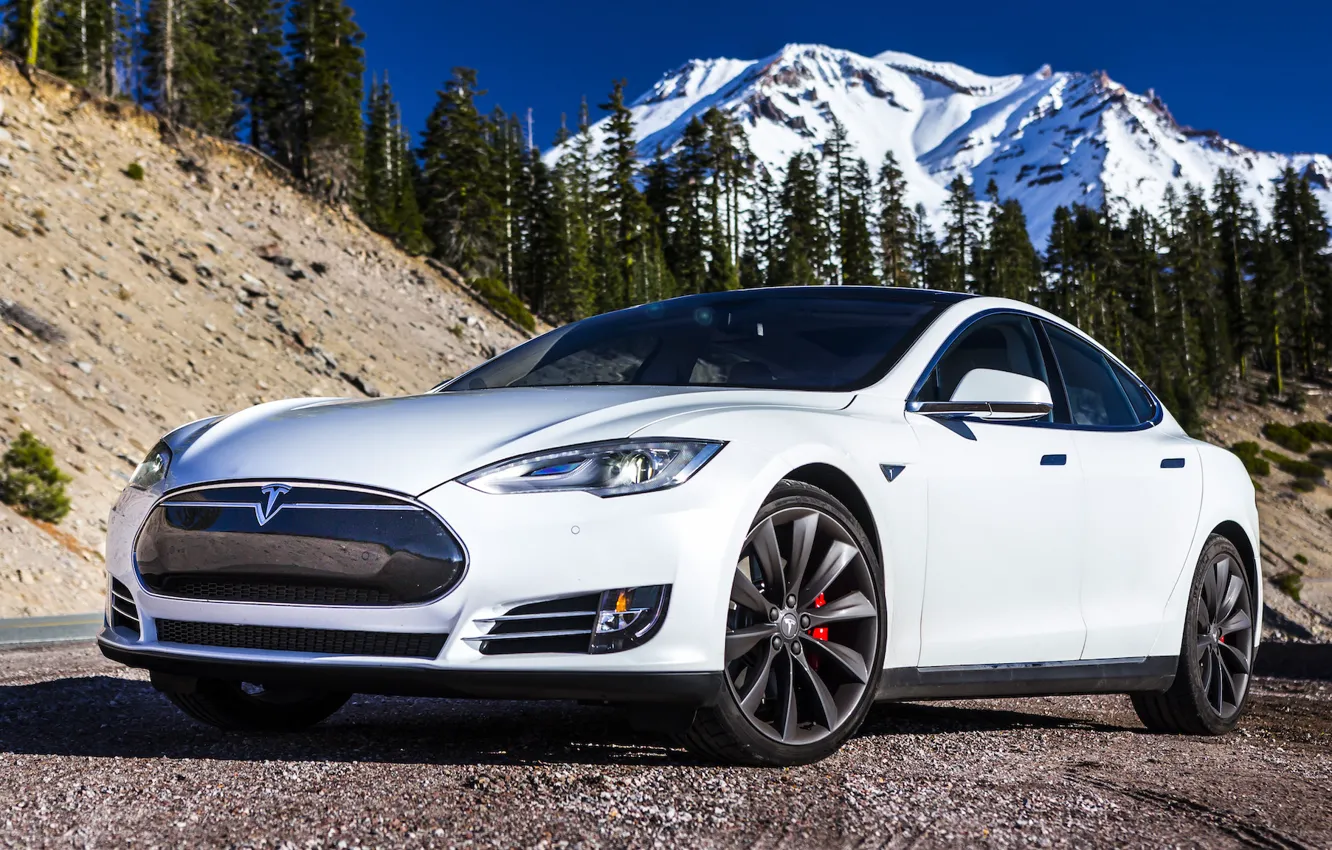 Photo wallpaper Tesla, Model S, Tesla, electric car