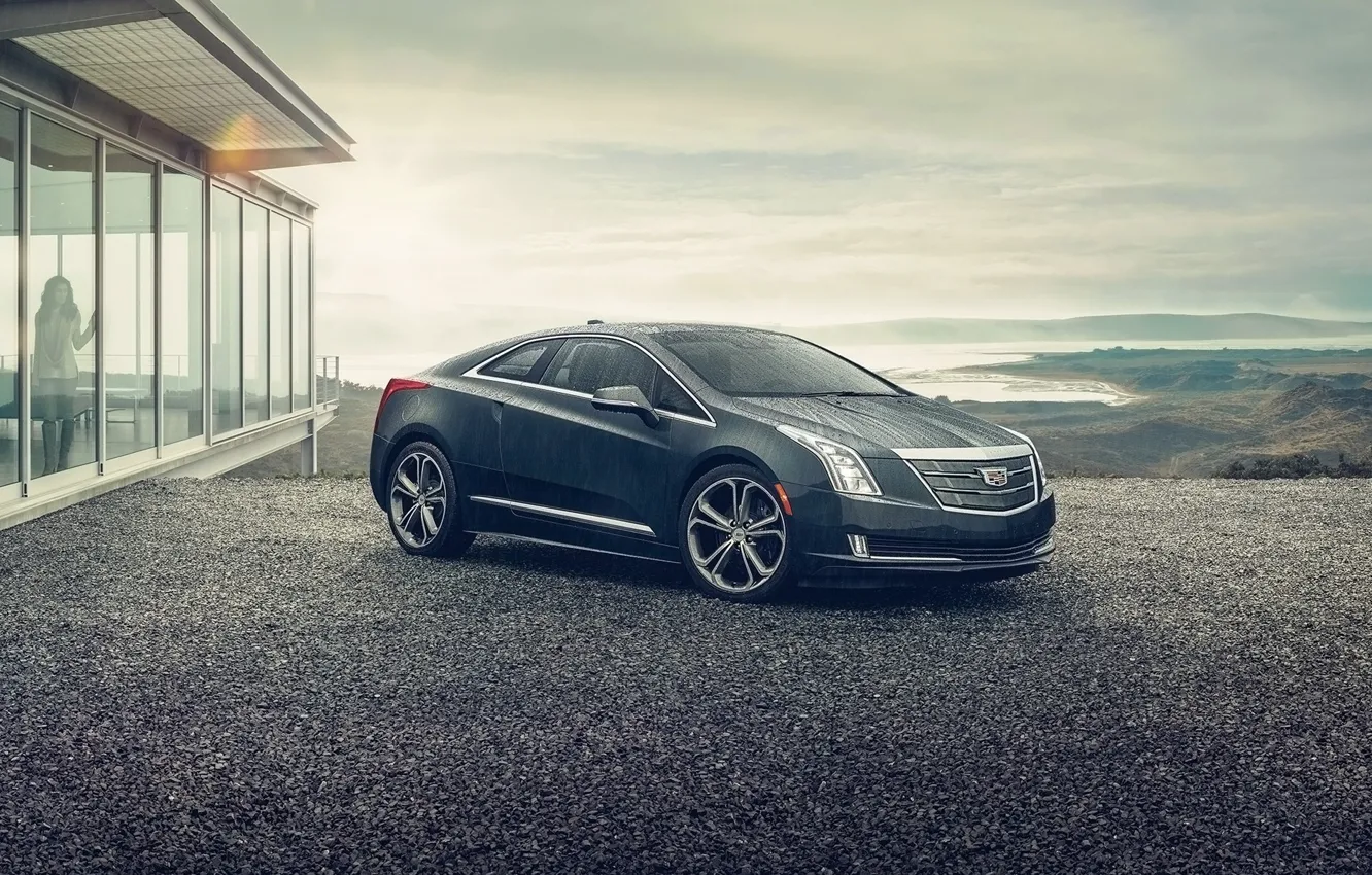 Photo wallpaper girl, background, Cadillac, coupe, the front, Cadillac, ELR, ELR