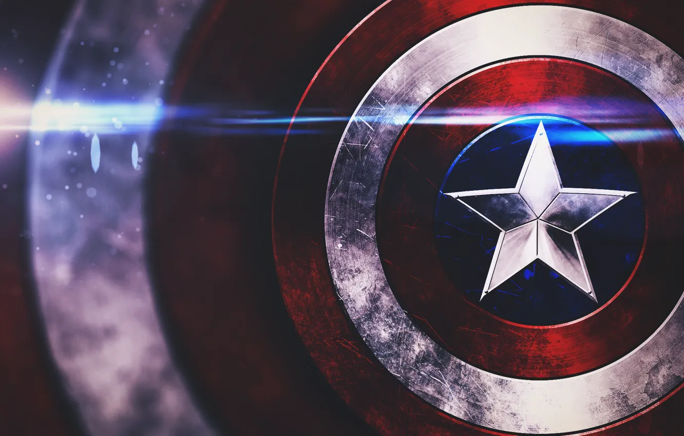 Photo wallpaper star, shield, captain america, marvel comics