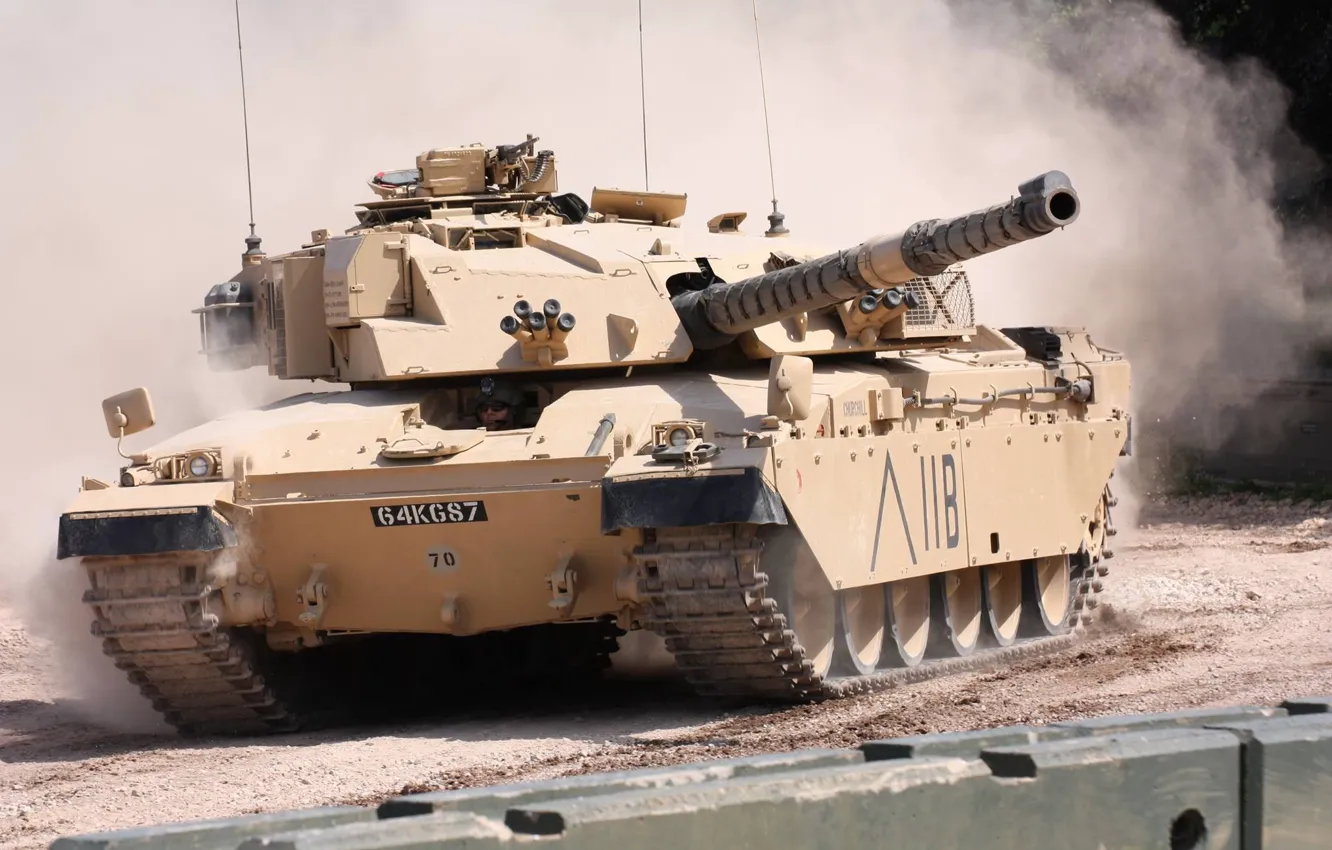 Photo wallpaper dust, tank, Challenger, British, rides, Challenger, FV4030/4, main battle