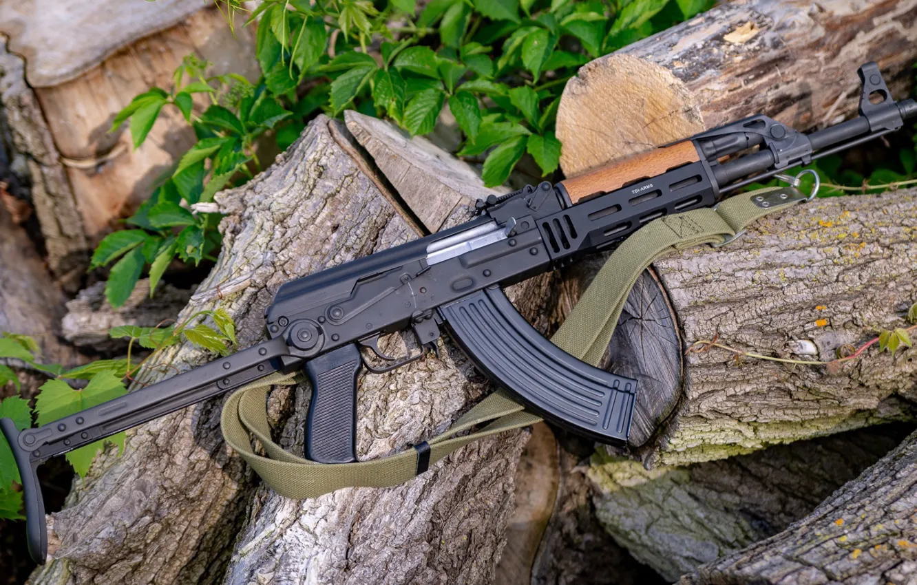 Photo wallpaper weapons, gun, Kalashnikov, weapon, custom, AKM, assault rifle, AK 47