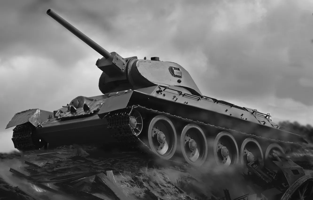 Photo wallpaper tank, average, weapons of Victory, thirty-four