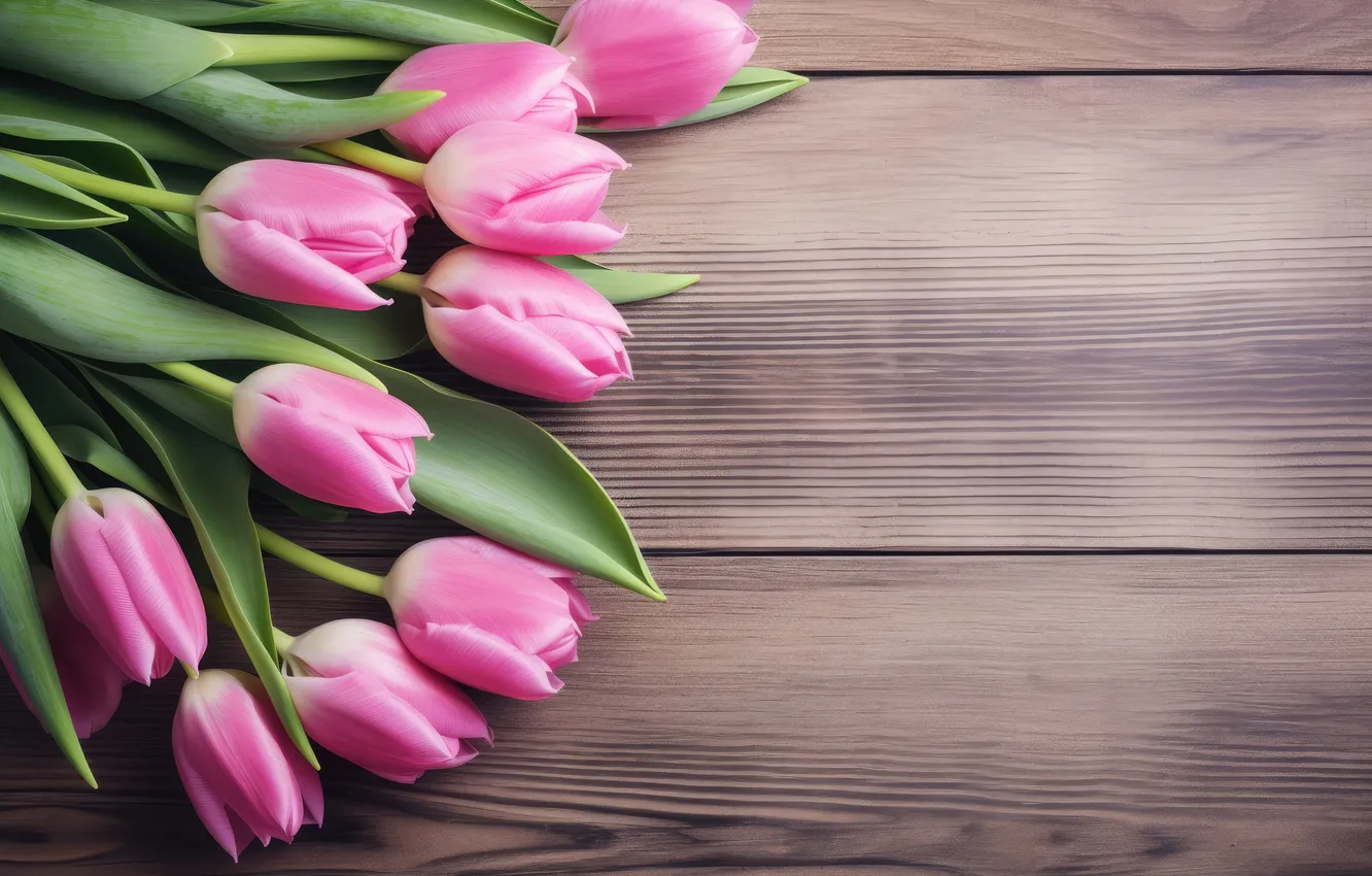 Photo wallpaper flowers, bouquet, tulips, pink, pink, flowers, beautiful, tulips