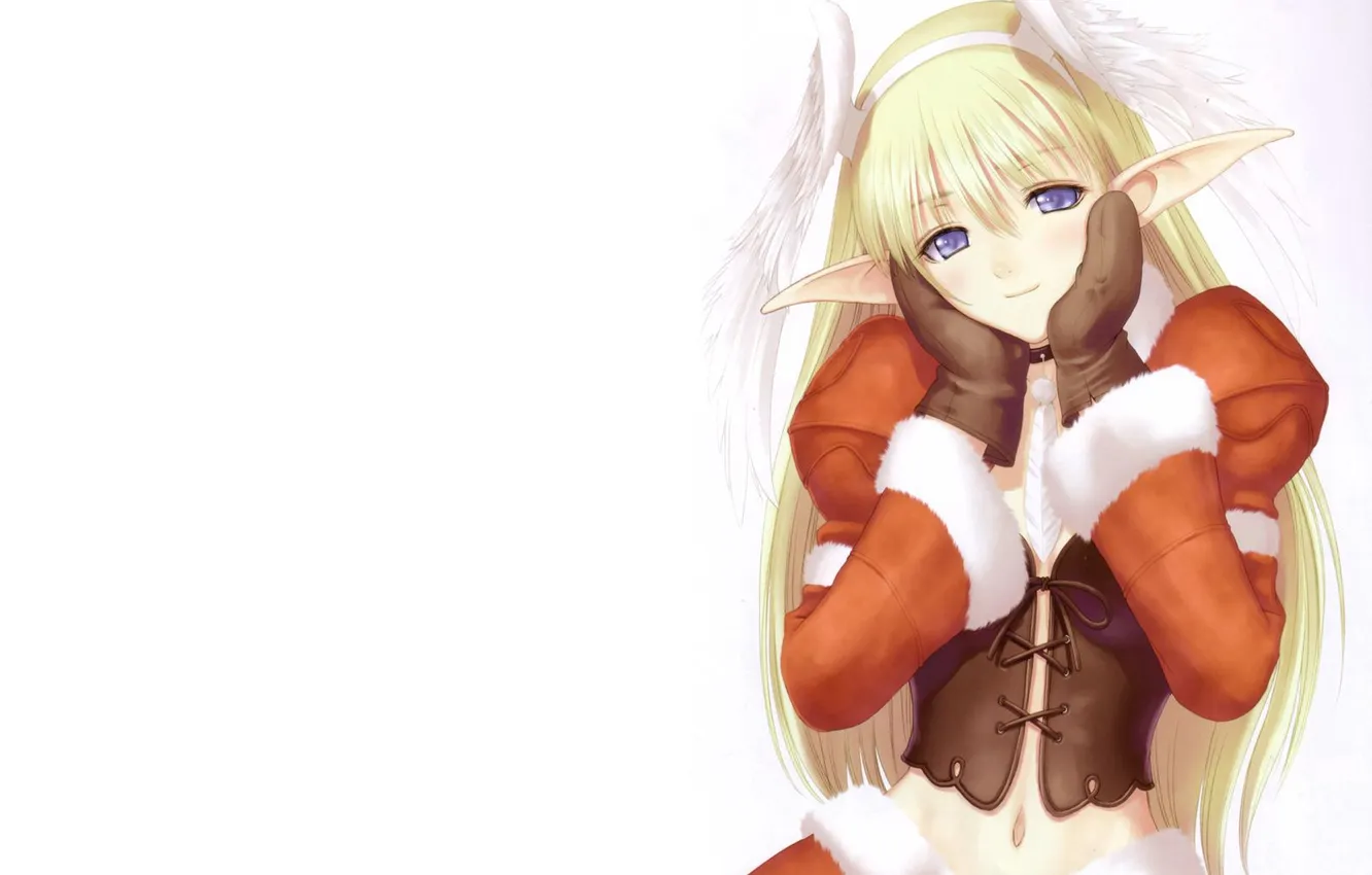 Photo wallpaper blonde, elf, mittens