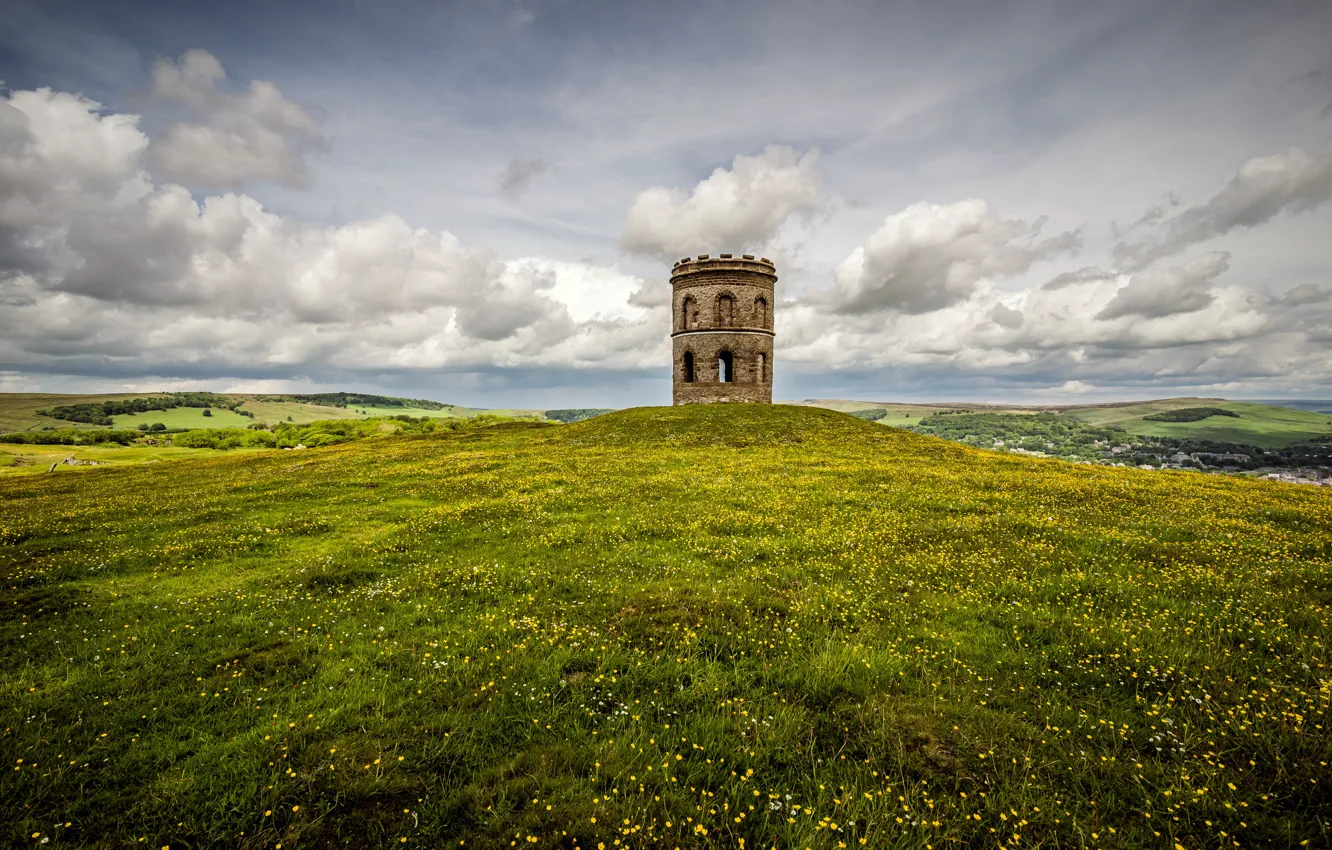 Photo wallpaper England, tower, Buxton, Peak district, Grinlow Tower