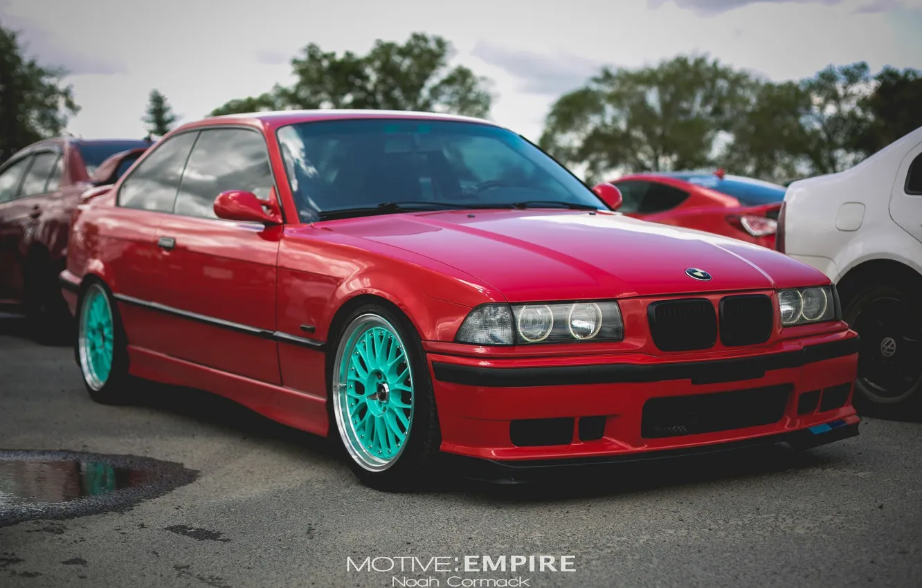 Photo wallpaper tuning, bmw, BMW, red, wheels, tuning, power, front