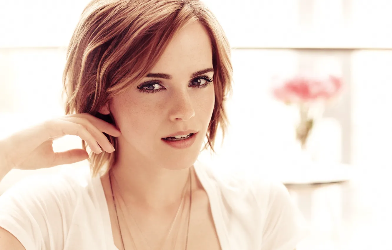 Photo wallpaper look, pose, portrait, makeup, actress, hairstyle, brown hair, beauty