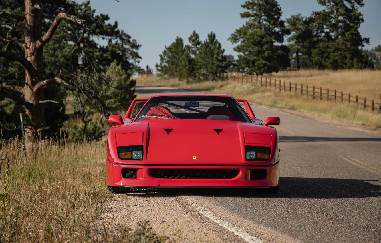 Photo wallpaper Ferrari, F40, Road