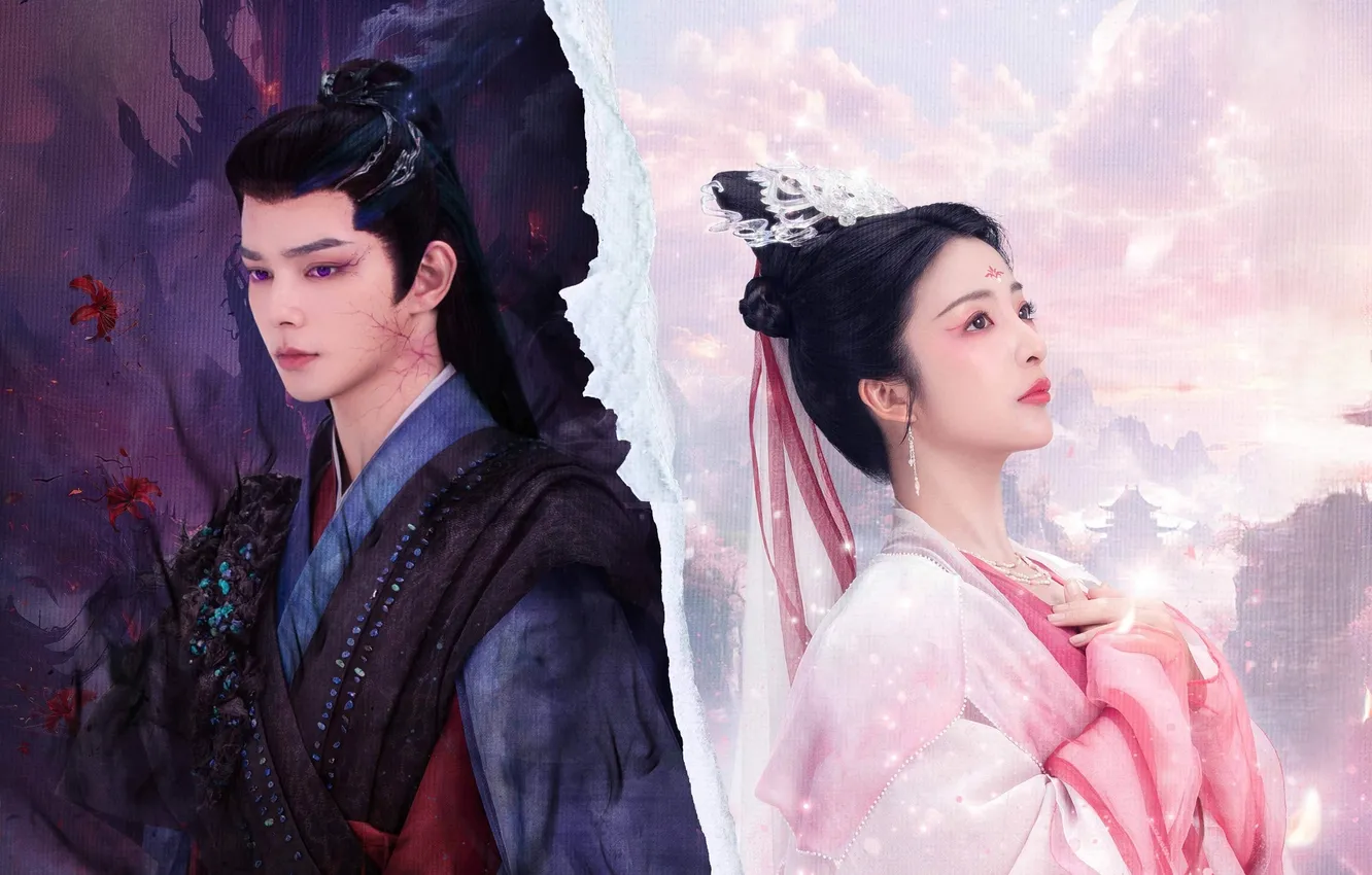 Photo wallpaper girl, China, guy, poludemon, drama, The City of Flowers, Love of Petals