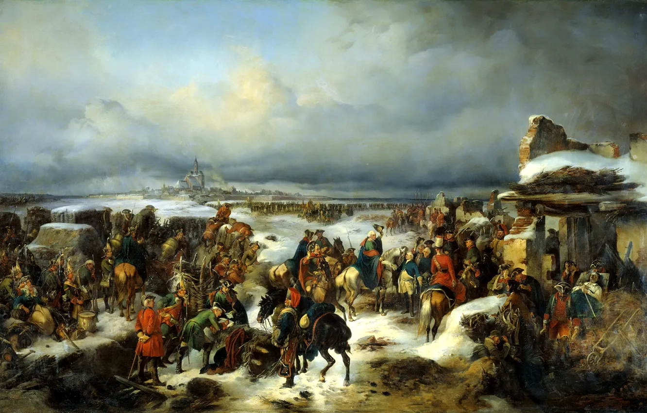 Photo wallpaper oil, picture, Alexander, KOTZEBUE, &ampquot;the capture of the fortress of colberg&ampquot;canvas