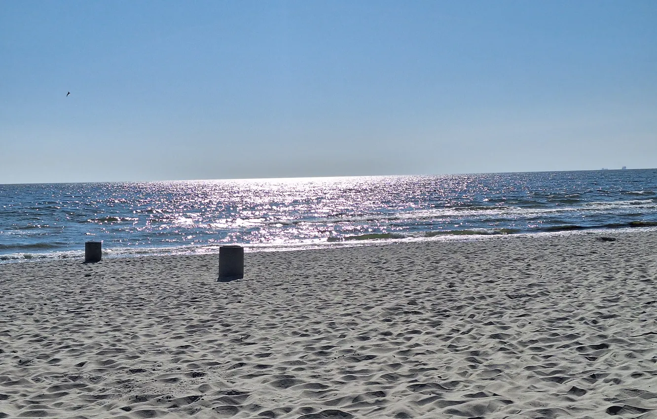 Photo wallpaper beach, sand, Baltic Sea