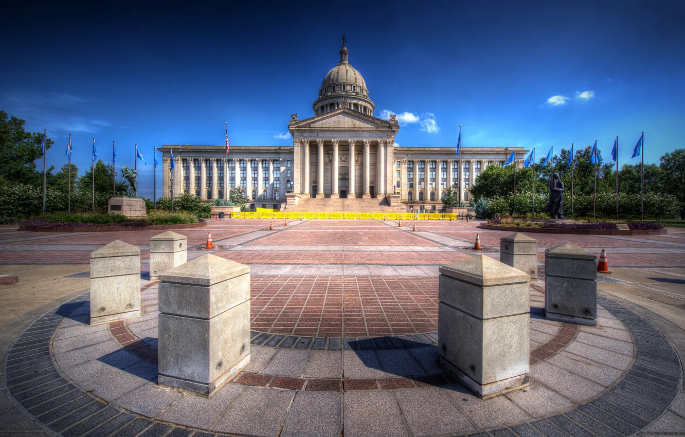 Photo wallpaper HDR, area, USA, Palace, Capitol, Oklahoma State Capitol