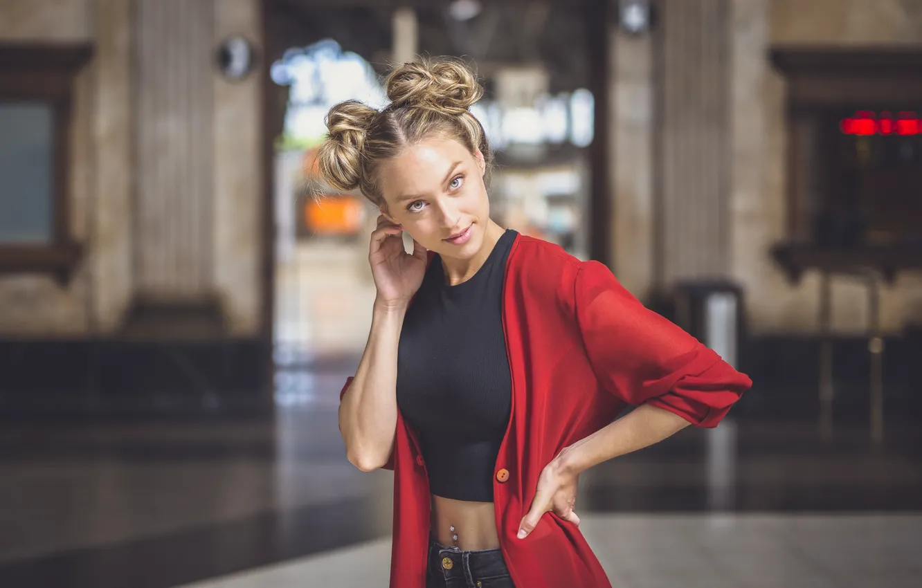 Photo wallpaper look, girl, model, hairstyle, Julie