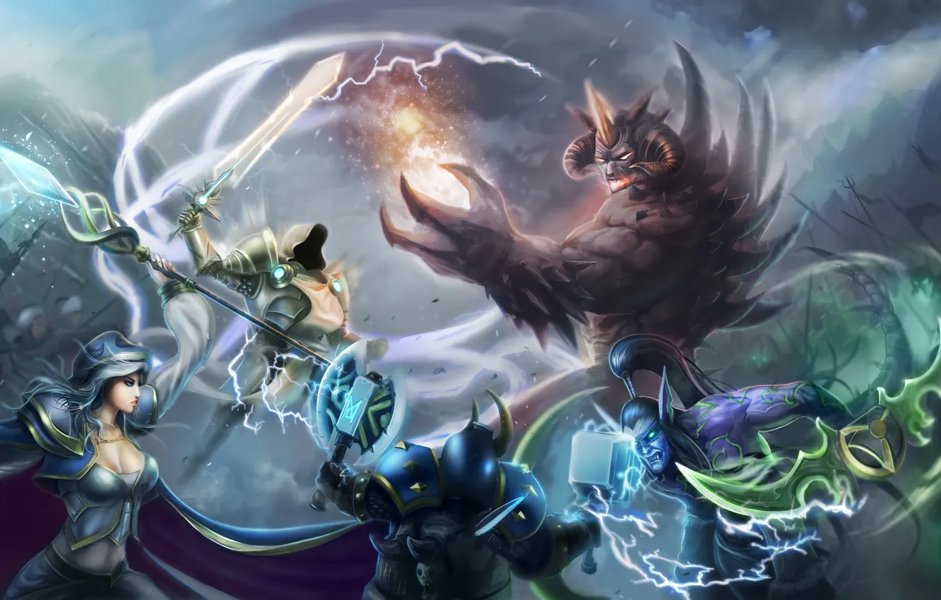 Photo wallpaper diablo, warcraft, Jaina Proudmoore, Tyrael, Heroes of the Storm, Archangel of Justice, illidan stormrage
